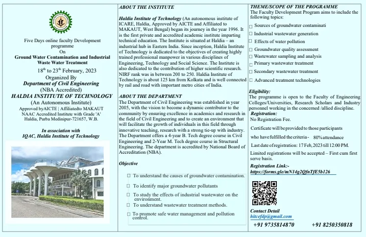 Ground Water Contamination and Industrial Wastewater Treatment